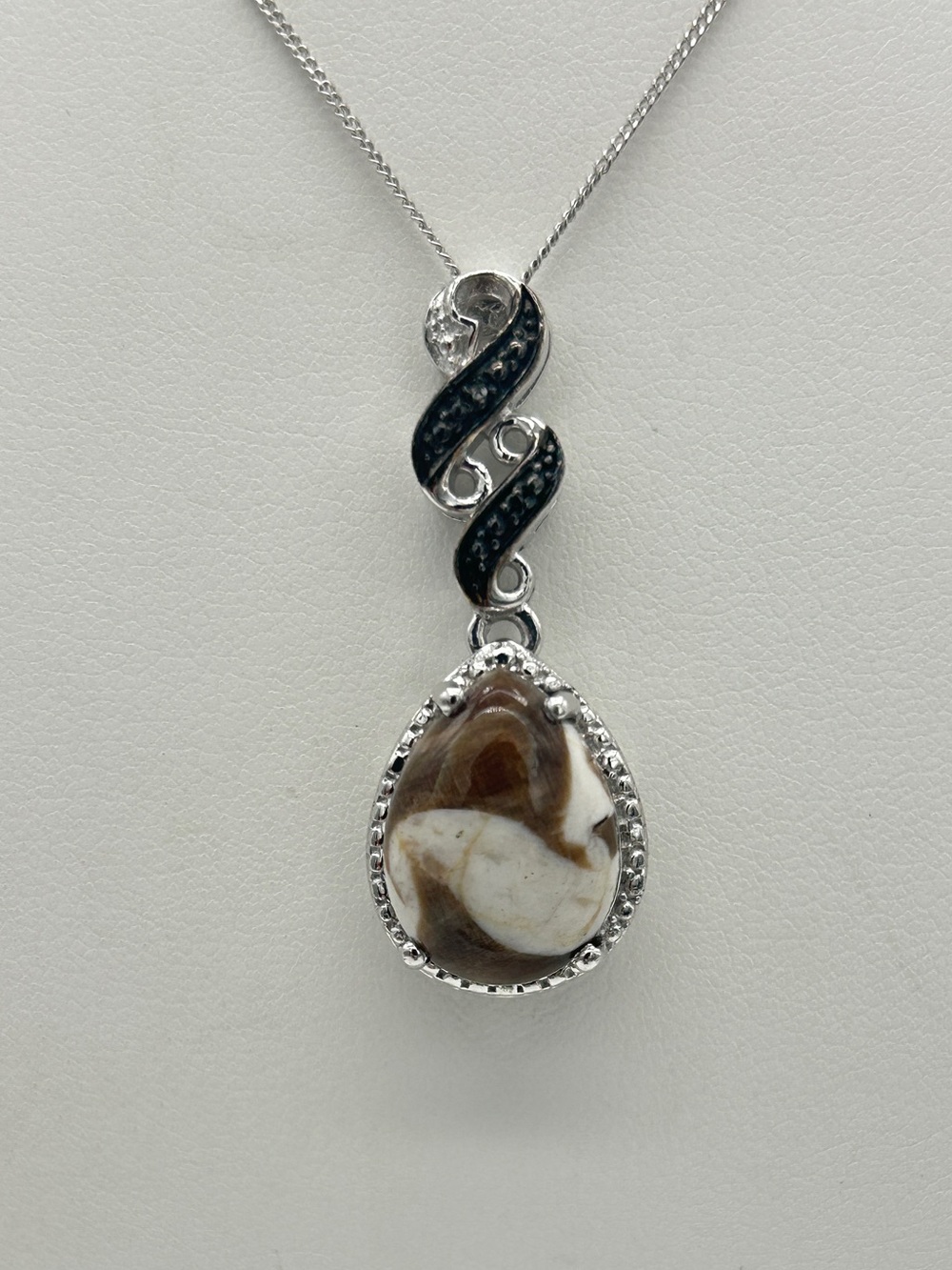 Peanut Wood Jasper Pendant, 925 Sterling Silver